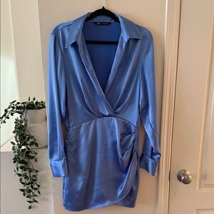 Like new Zara Blue Satin Dress